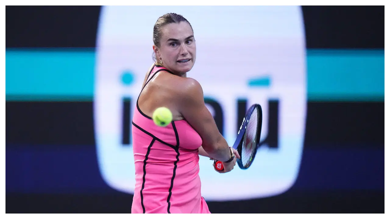 World No 1 Sabalenka took down American Baptiste 6-4, 6-4 and is looking to complete the coveted Sunshine Double